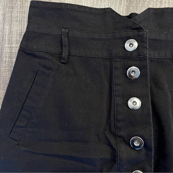 New Mi Ami Black Jean Denim Button Front Mini Skirt Sz M Women’s - Picture 7 of 10